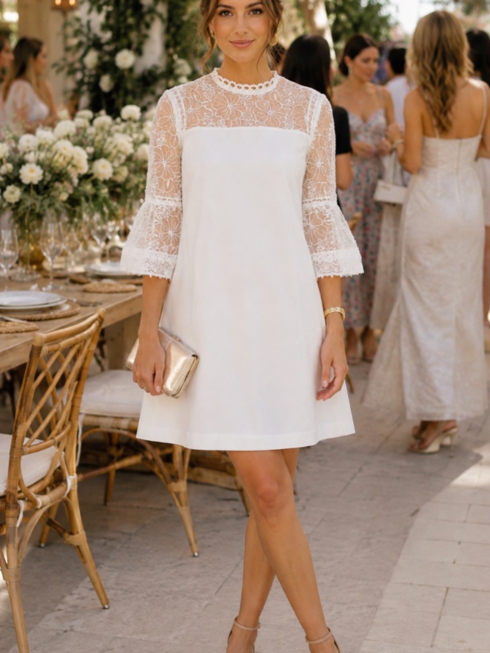 Catherine Malandrino white lace Amelia party dress - White cocktail dress. S